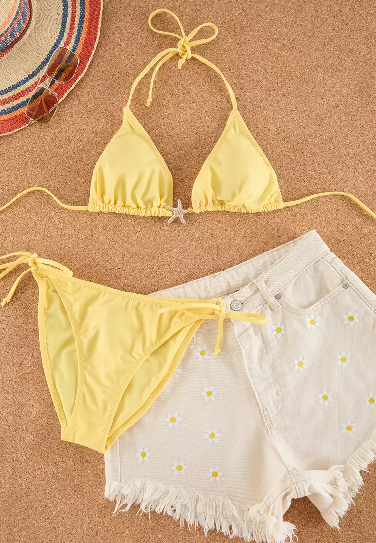 Yellow Triangle Star Accessory Regular Bikini Set