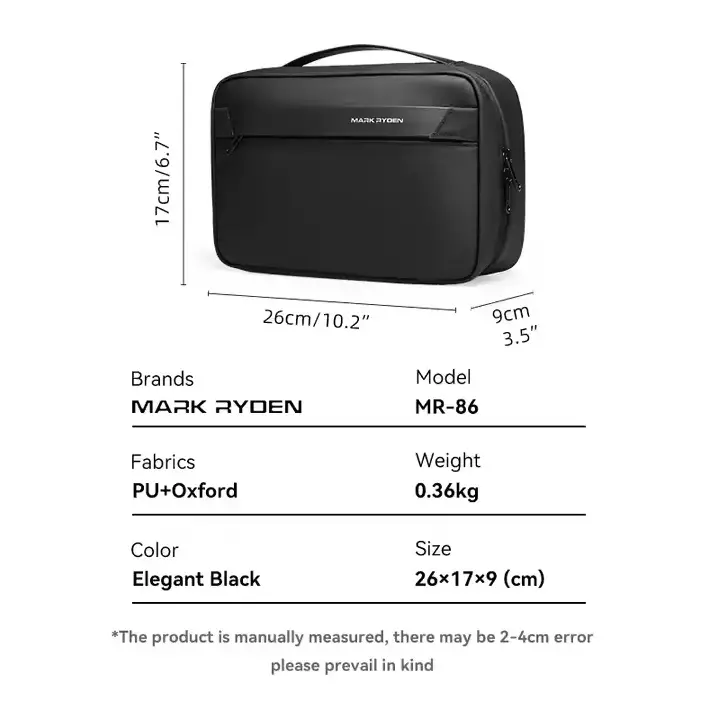 Mark Ryden Toiletry Bag Hanging Tas Organizer Travel Alat Mandi Anti Air MR86- GREY