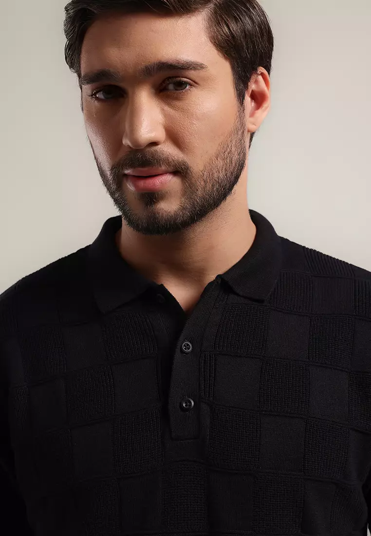 MOC - Kaos Polo Polos Pria Lengan Pendek Harold - Black