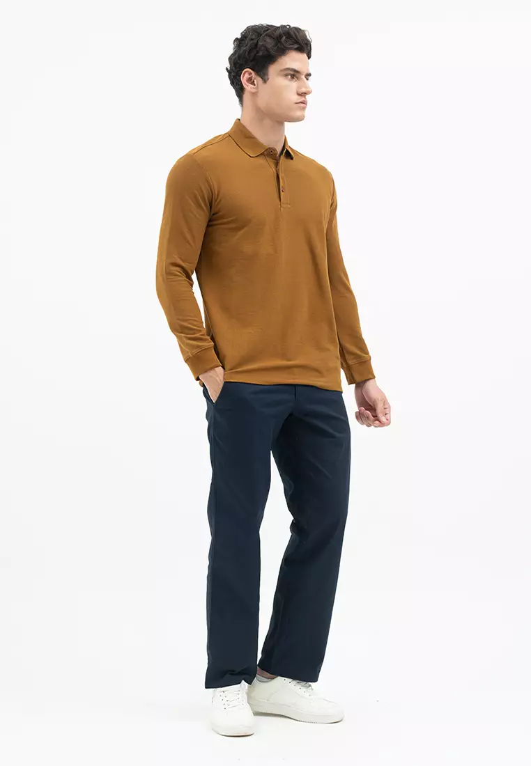 Jack Nicklaus Mezzo Polo Shirt Pria Regular Fit Monument Monk's Brown