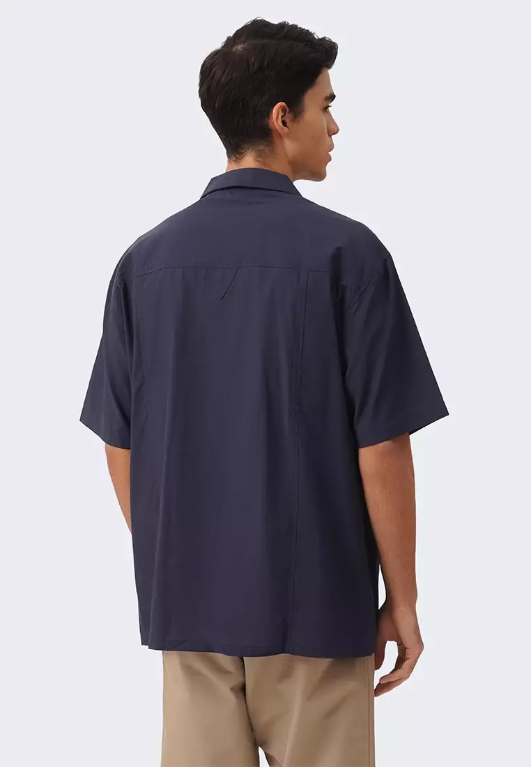 Men's Notch Collar Shirt with Triangle Pocket