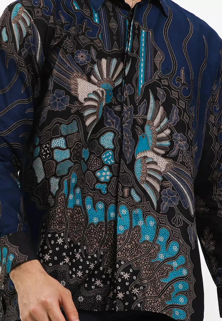 Kenari Kemeja Batik Exclusive Premium Pria Casual Modern Lengan Panjang