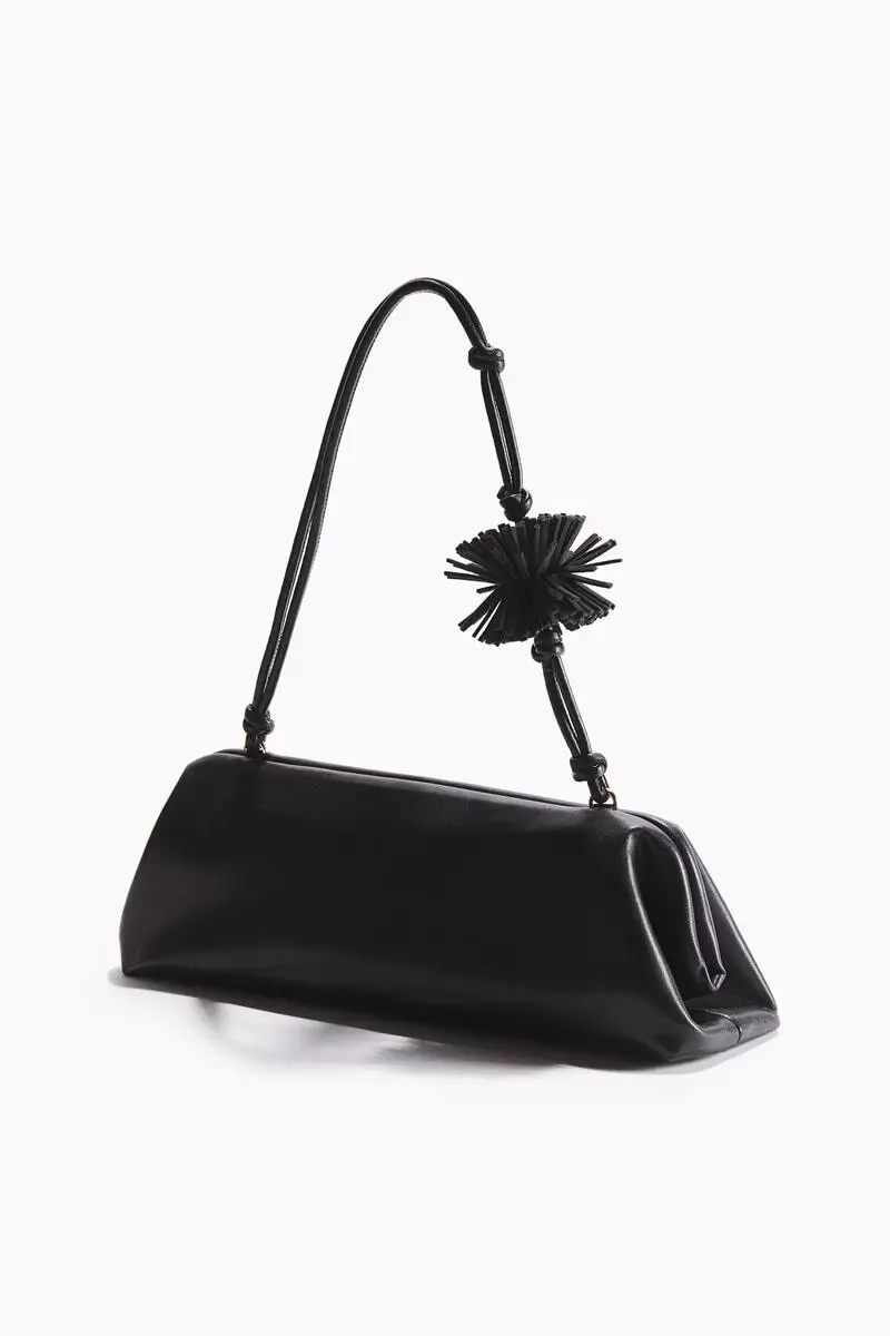 Pompom-detail shoulder bag