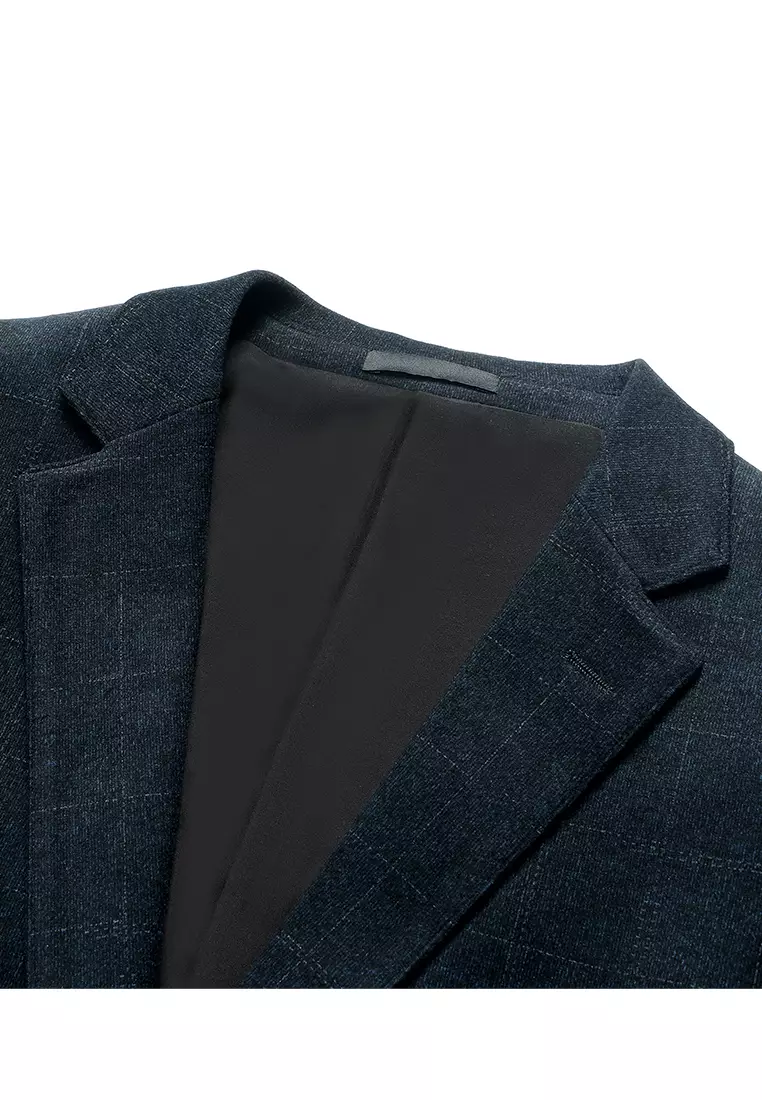 Elastic Plaid Suit Jacket LB6625