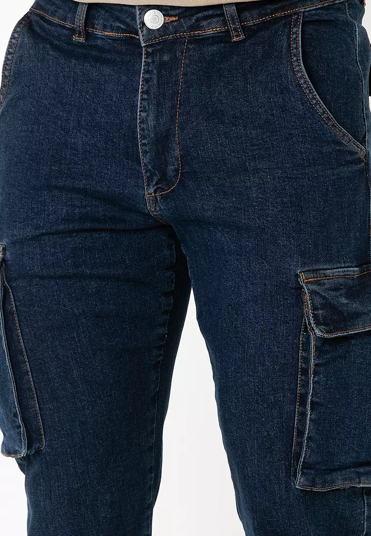 彈性直管工裝牛仔褲