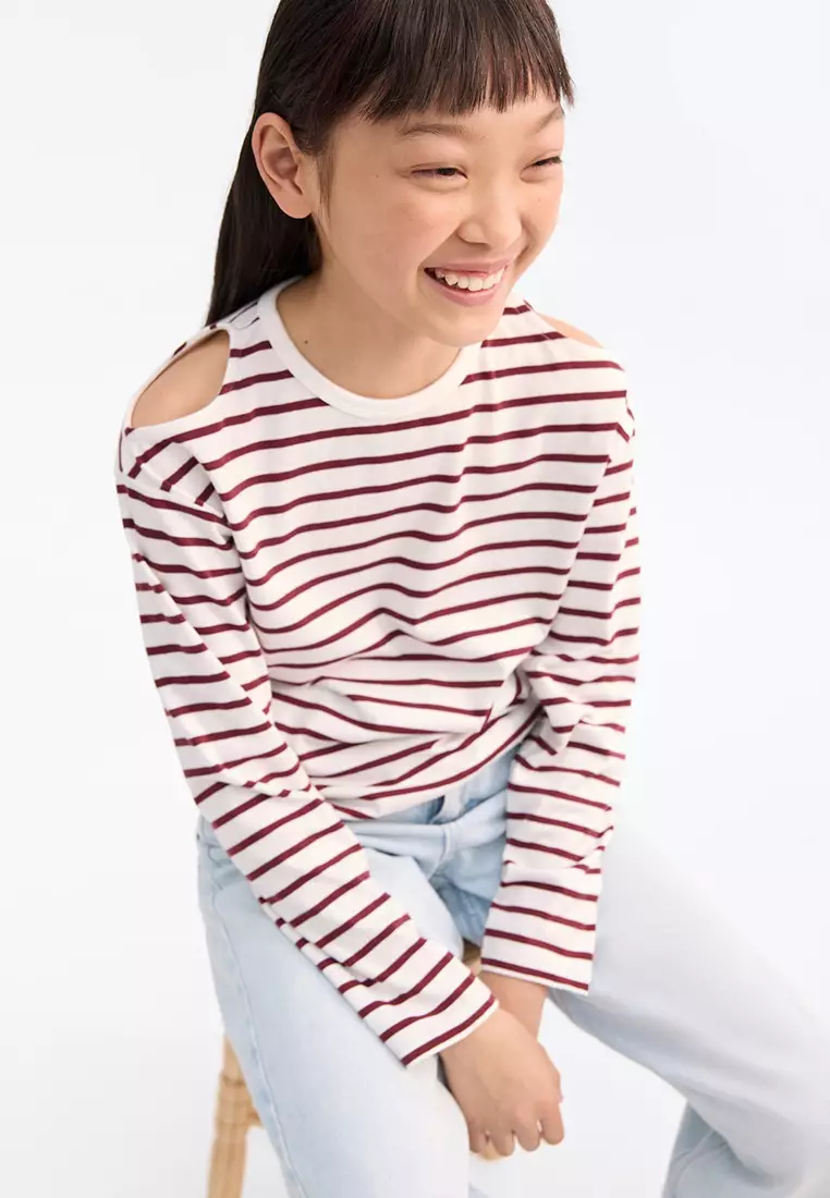 Striped T-Shirt With Cut-Out