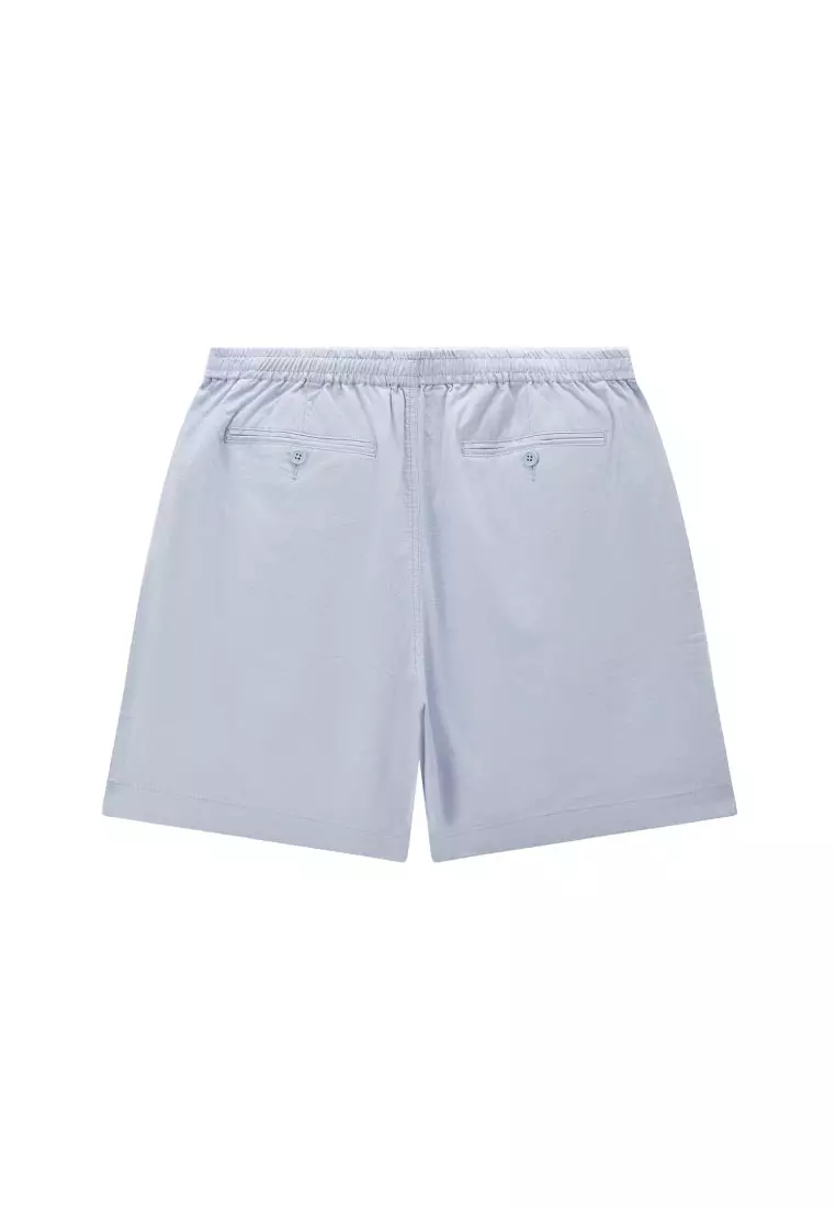 Korea Collection Men's Linen Cotton Elastic Waist Shorts 01106597