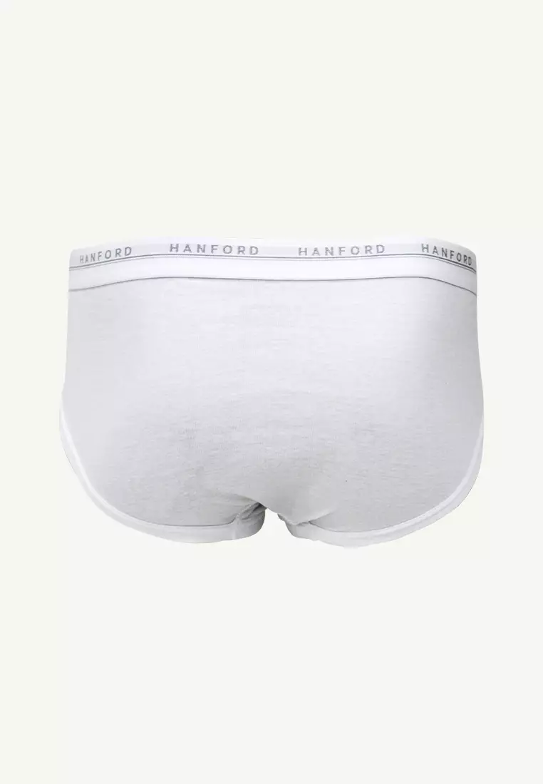 Premium Ribbed Cotton Hipster Men's Briefs - White (3in1 Pack)