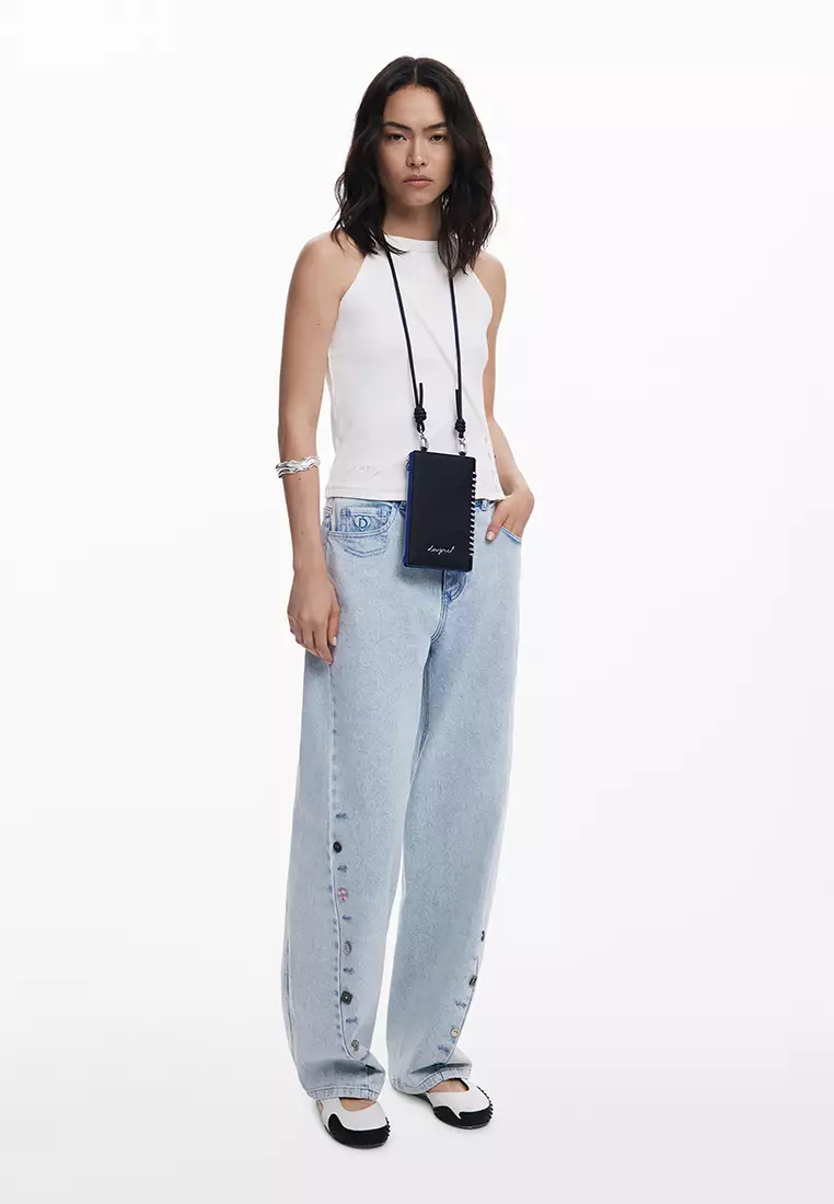 Detachable faux leather mobile holder