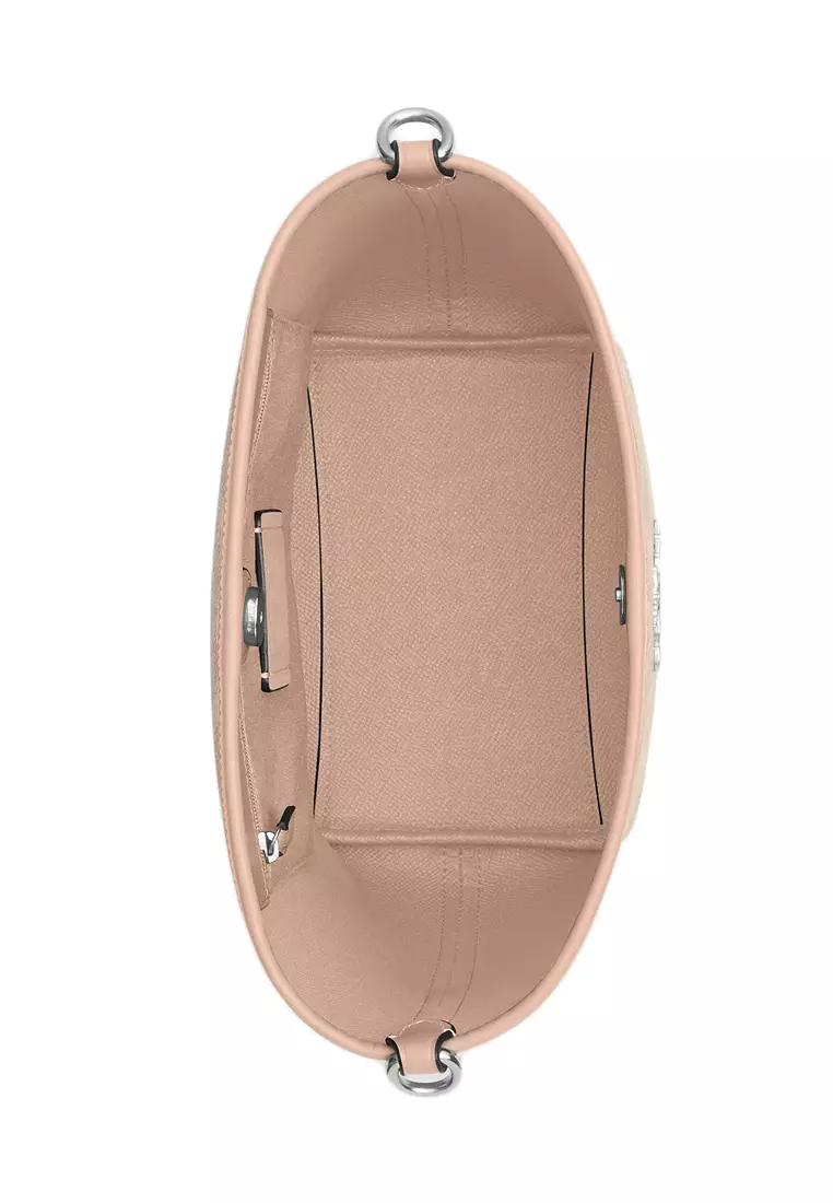 City Bucket Bag In Signature Canvas - Sand Beige