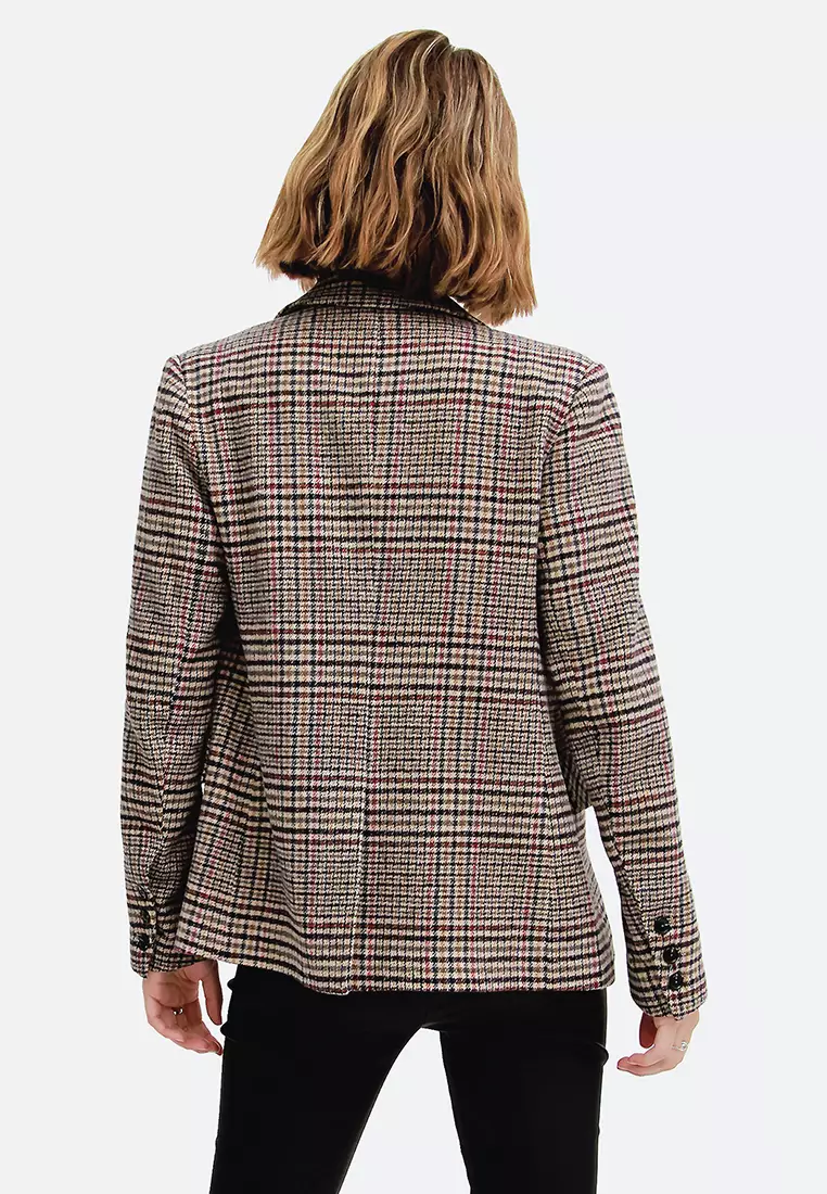 Buy Belle & Bloom Piccadilly Wool Blend Plaid Blazer Online | ZALORA ...