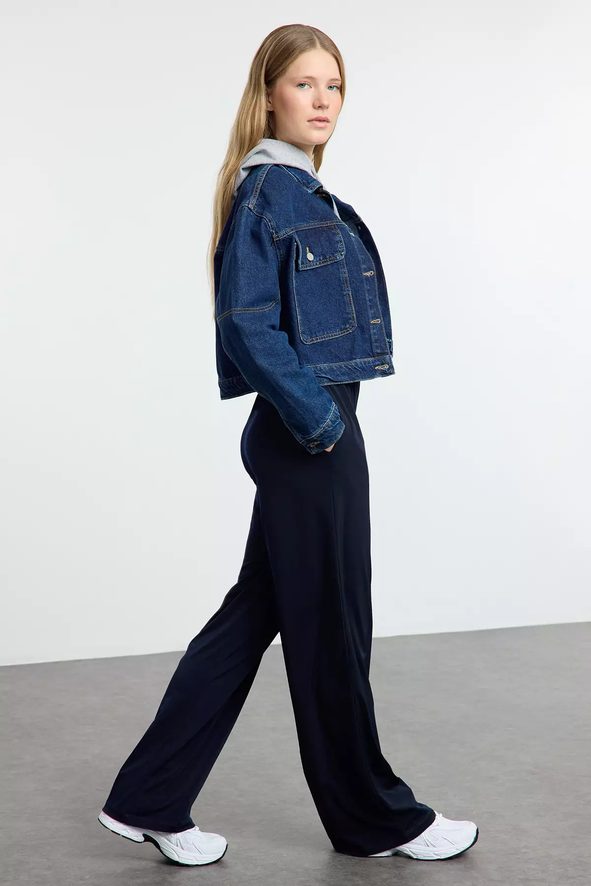 High Waist Stretch Knitted Wide Leg Pants