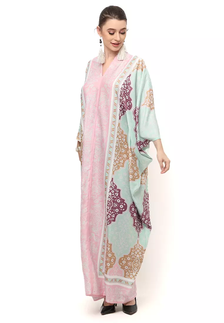 Kanzi Long Sleeve Monochrome Ethnic Kaftan
