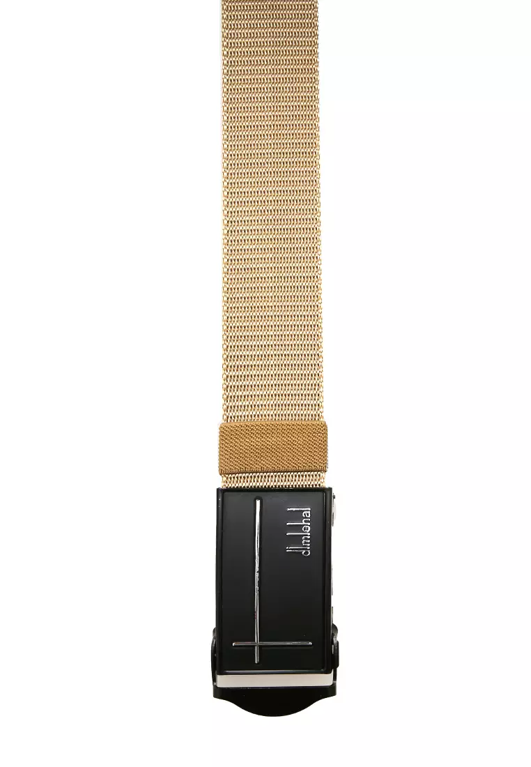 Ilo Aksesoris Fashion Pria Casual Belt Desain Simple Model Jepit Ikat Pinggang Material Canvas ORIGINAL - Cream