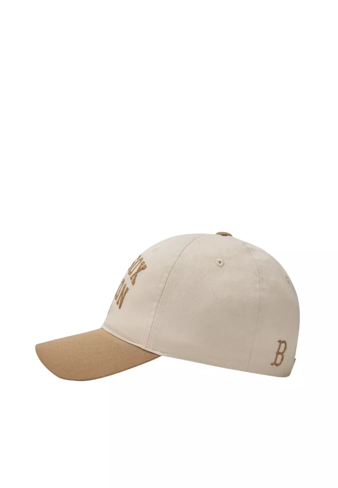 Cursive Logo Color Block Unstructured Cap - Boston Beige