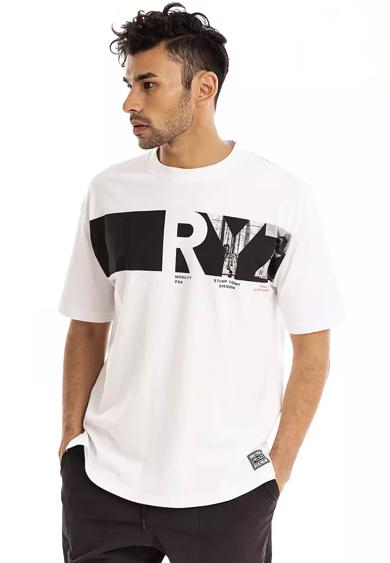 Buy RYZ RYZ Logo Block Letter White Short Sleeve T-Shirt. 2023 Online ...
