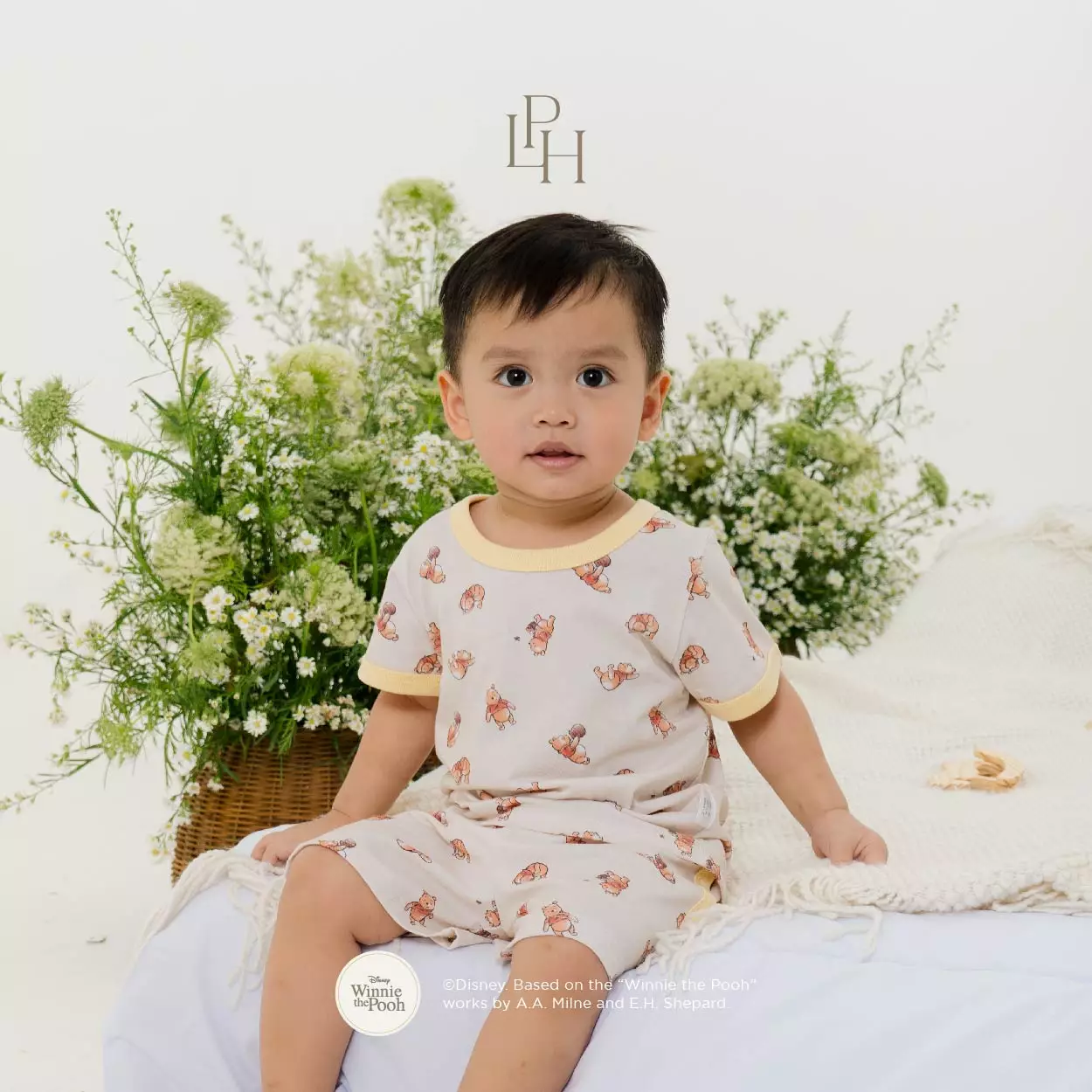 Little Palmerhaus - Disney Pooh Sweet Things Short Pajamas (Piyama Anak Lengan Pendek) Honey Pooh
