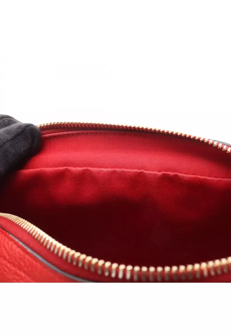 Pre-Loved MIU MIU miu miu × MM(Paris) Shoulder bag leather Red black ivory