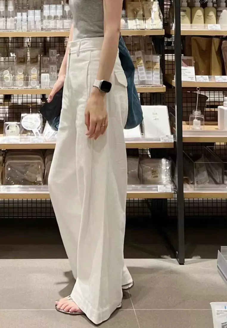 New Elegant Causal Loose White Pants K043002