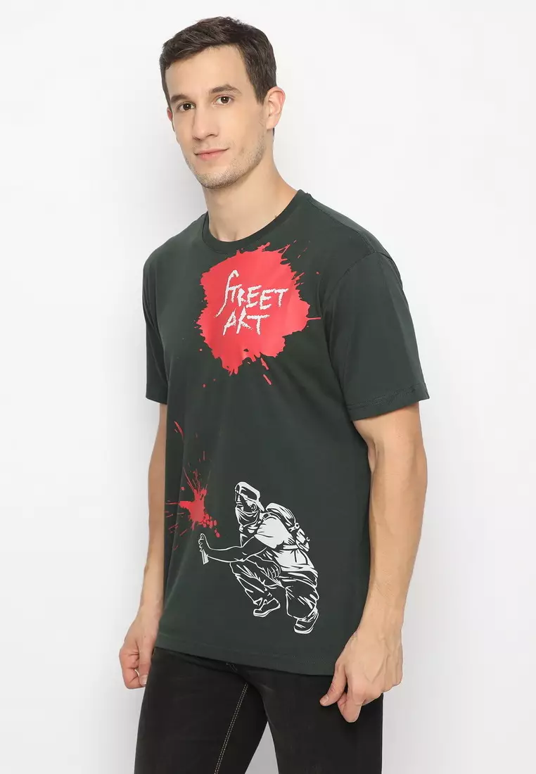 POLICE T-Shirt Cotton Combed Pria 207280341