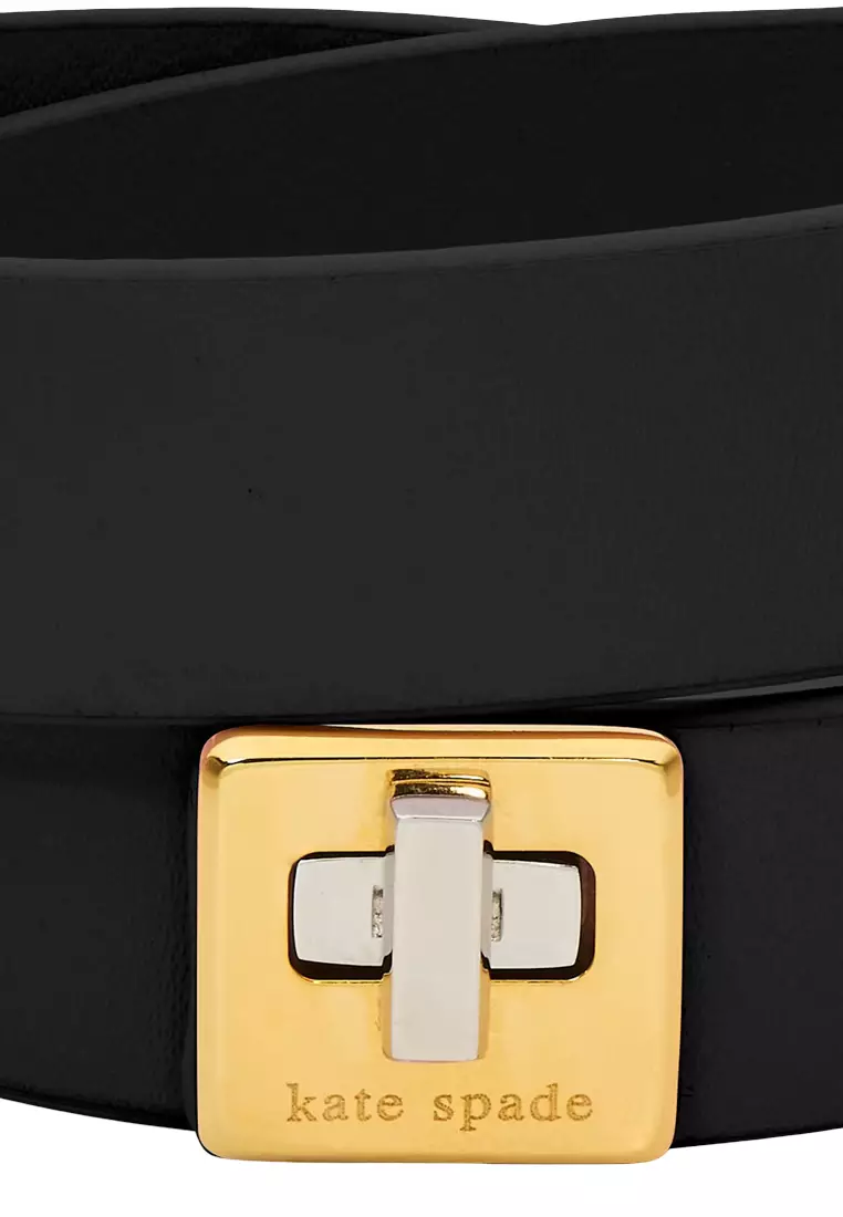 Phoebe Leather Double Wrap Bracelet - Black KL499