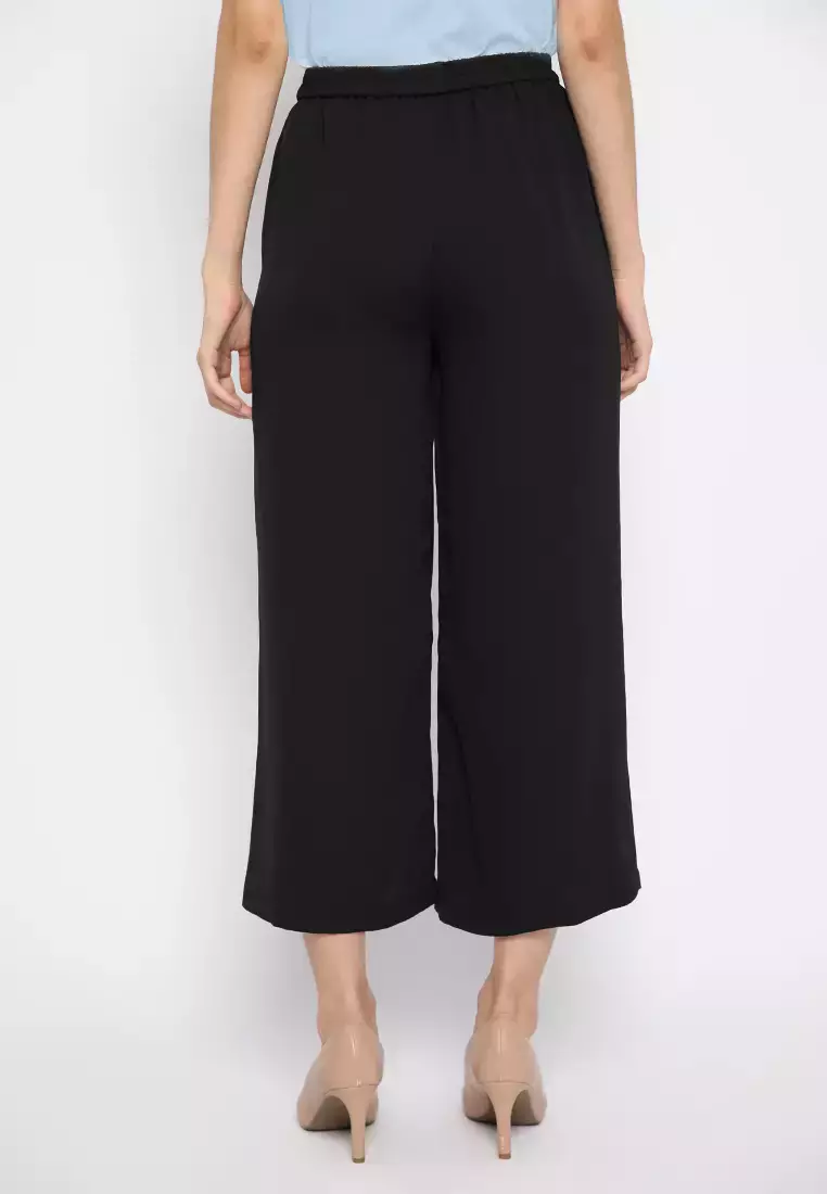 Casual Black Women Long Culottes By Brilliant Girl Warna HITAM