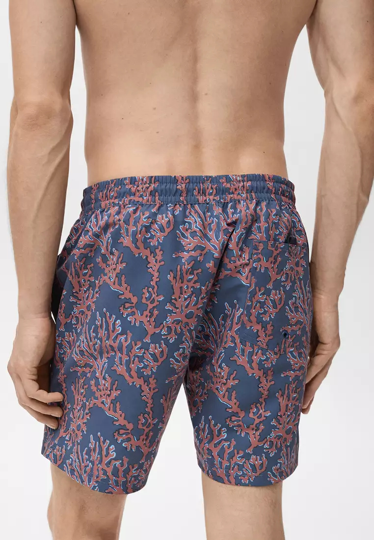 Swimsuit with Coral Print