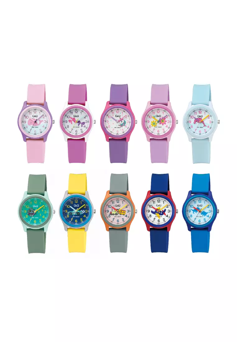 Watch By Citizen VS59J006Y Kids Analog Watch with Green Rubber Strap