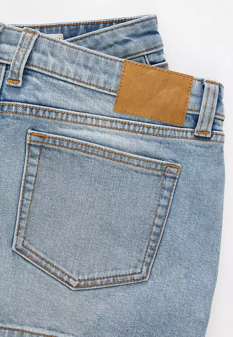 Micro Low Denim Skirt