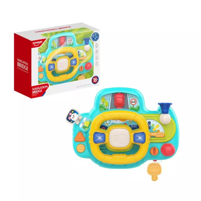 Huanger Smart Steering Wheel - Mainan Aktivitas Setir Bayi (Biru)