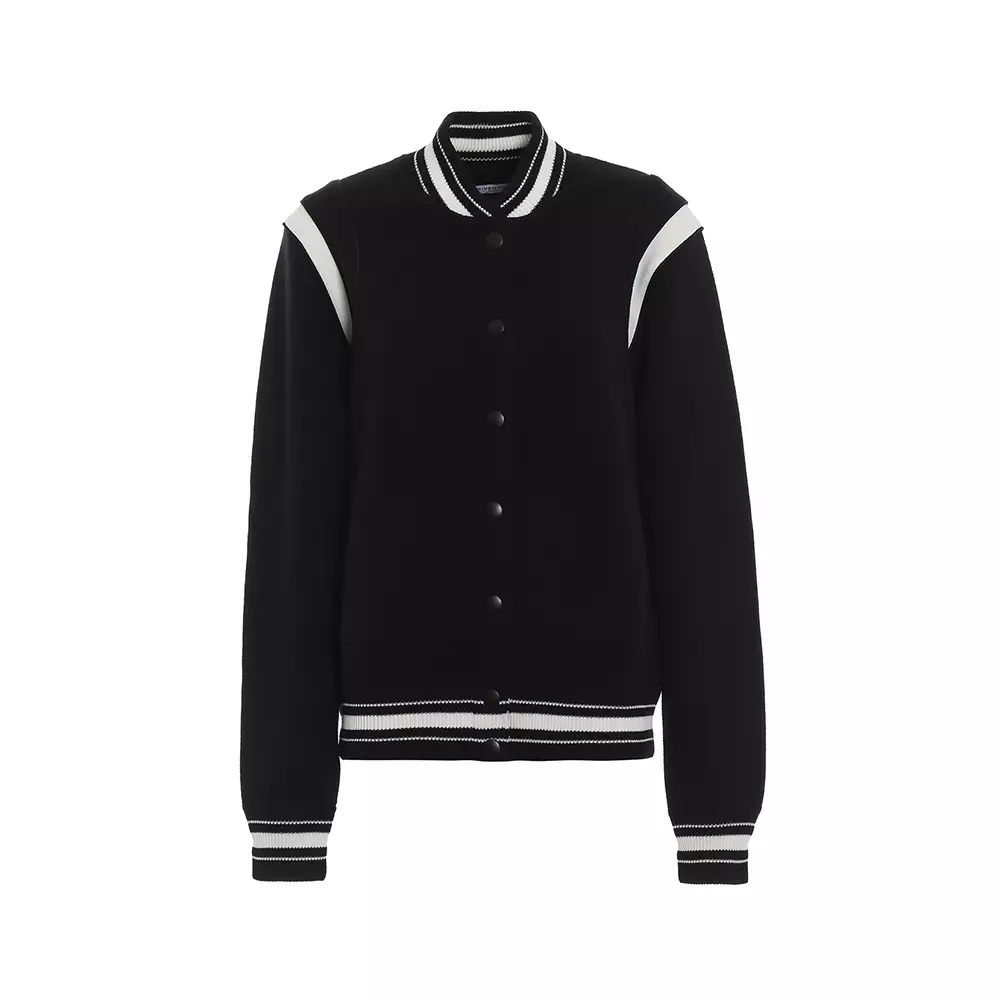4G Knitted Bomber Jacket Black White