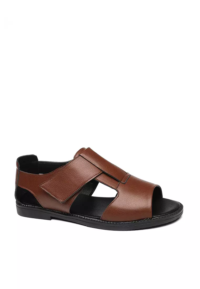 Mens leather sandals top clearance