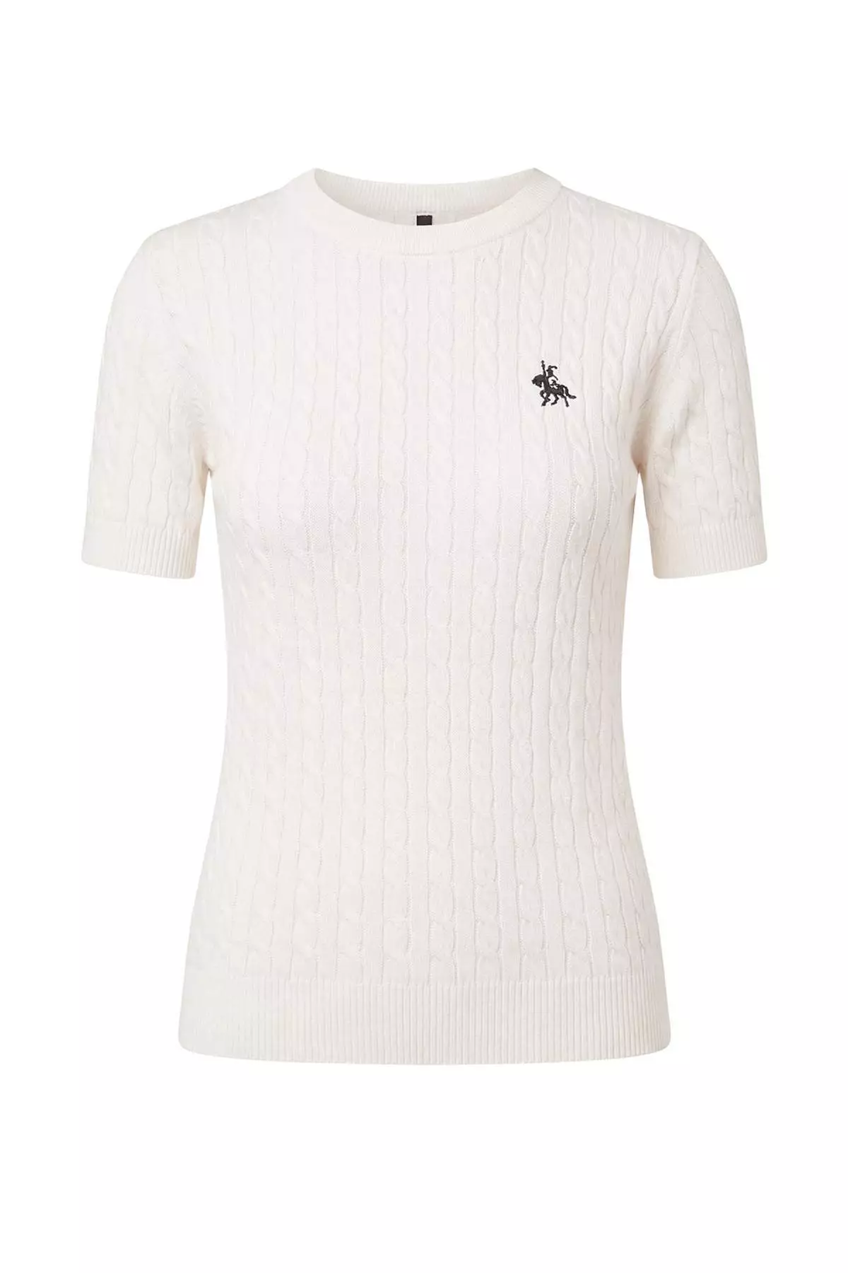 Ecru Horse Embroidered Hair Knitwear Blouse Twoss26Bz137