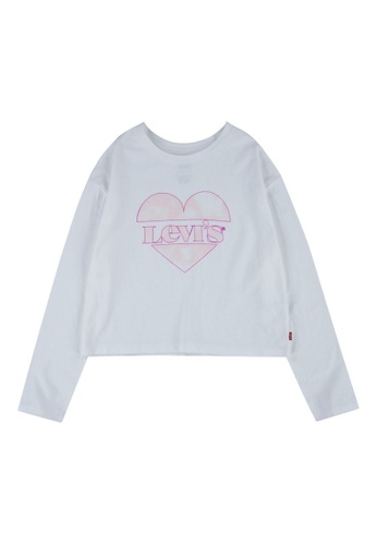 Levi's white Levi's Girl's Heart Shaped Logo Long Sleeves Tee -  White D95FEKACCD577CGS_1