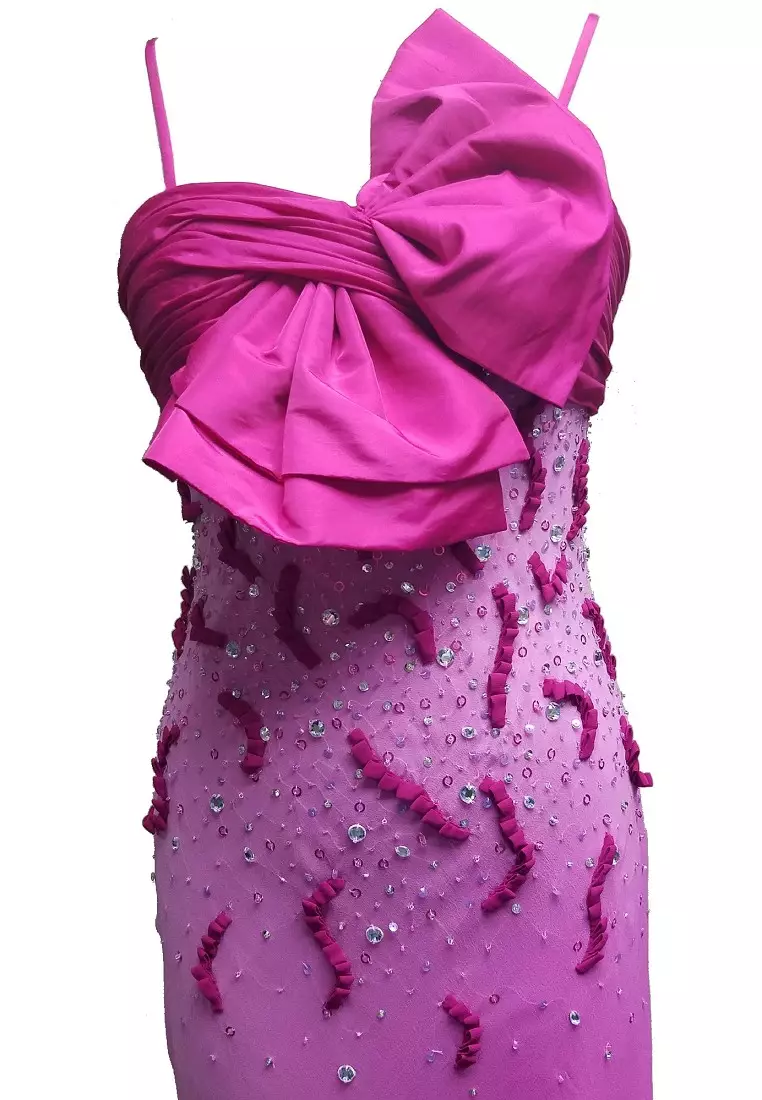 ANNE F Feminine Beauty Silk Chiffon Beaded Evening Gown 2025 Buy