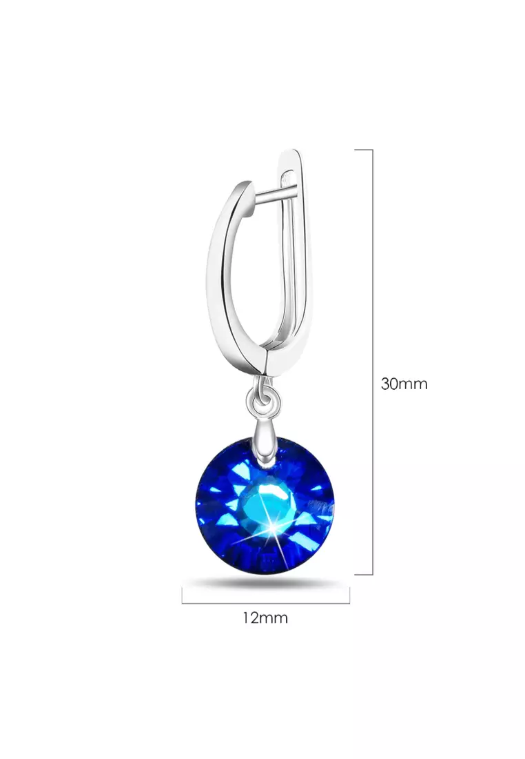 Bright Blue Drop Earrings Embellished with Crystals from SWAROVSKI®