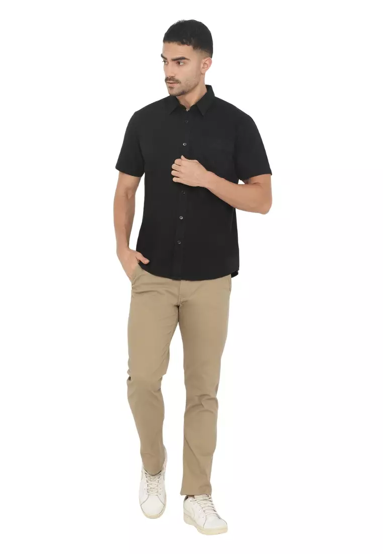 POLICE Kemeja Polos Cotton Regular Fit Pria