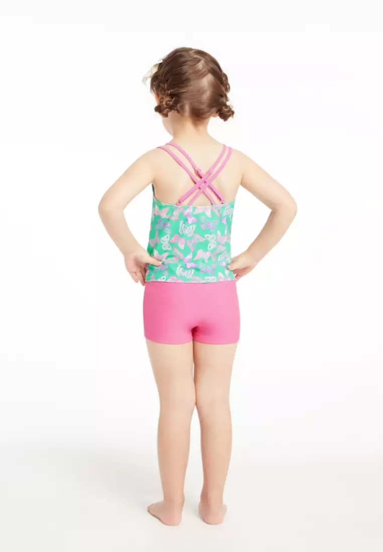Little Fairy Green Double Straps Tankini Set