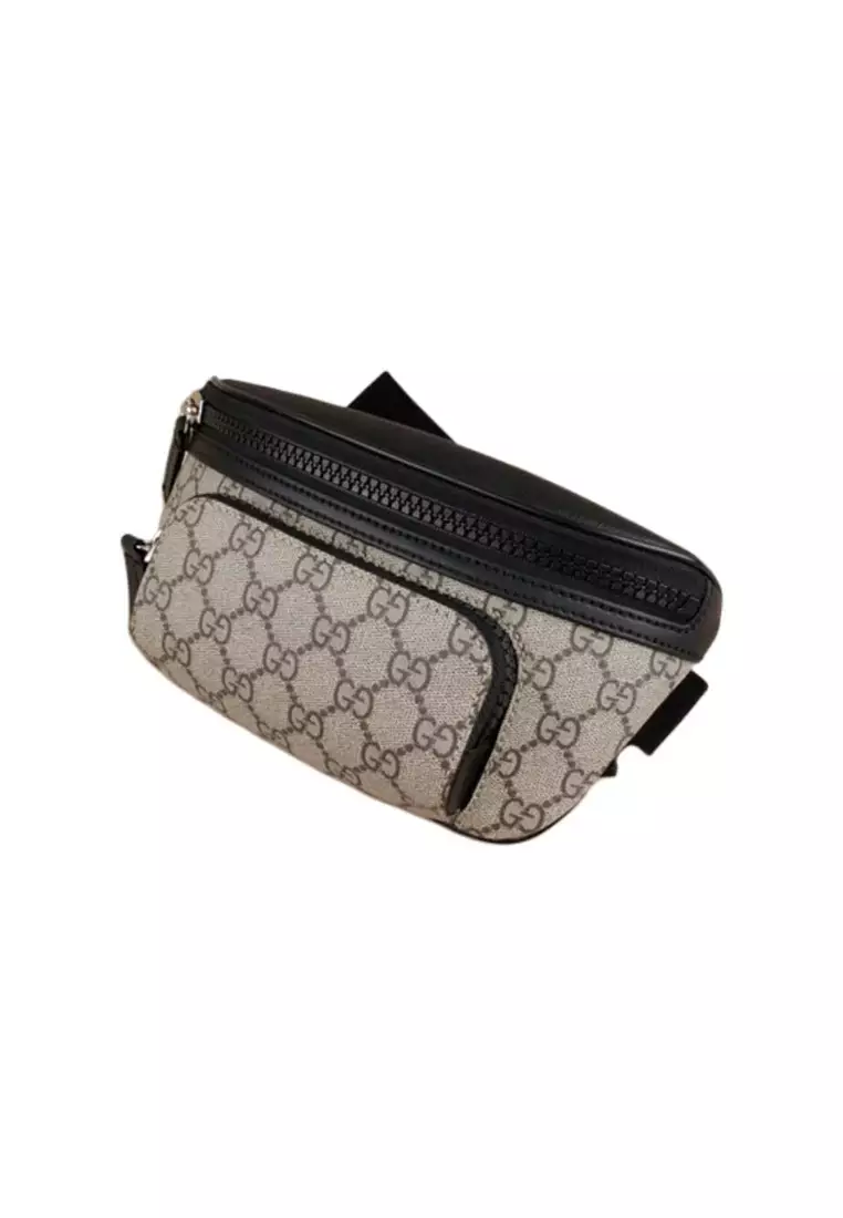 Women's Waist Bag in Beige with Black 779877 FAC95