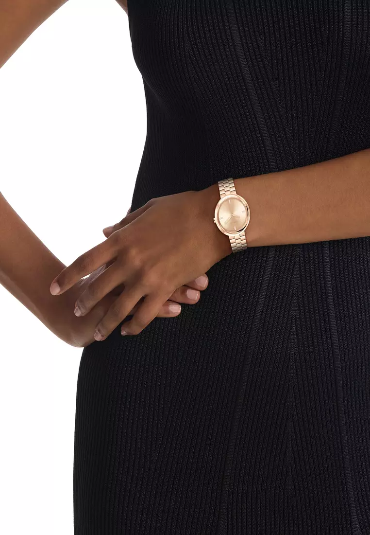 Women's Ionic Plated Rose Gold Steel & Crystal Indices Watch - CK25100095