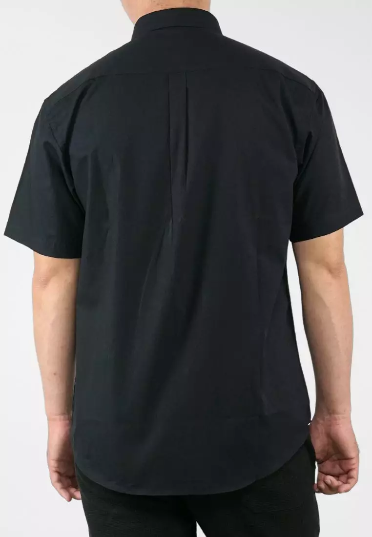 Crocodile MALE 0129 Black 05 - Men Shirt Kemeja Lengan Pendek - Relax Fit - Katun