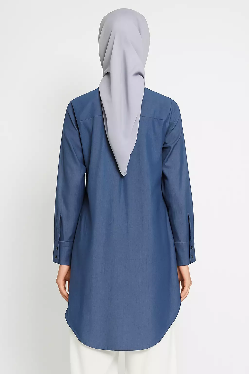 Nuraa Assymetrical Tunic In Navy