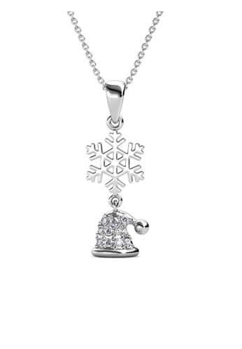 Her Jewellery silver Snowy Santa Pendant (White Gold) - Made with premium grade crystals from Austria 17664AC3AAE793GS_1