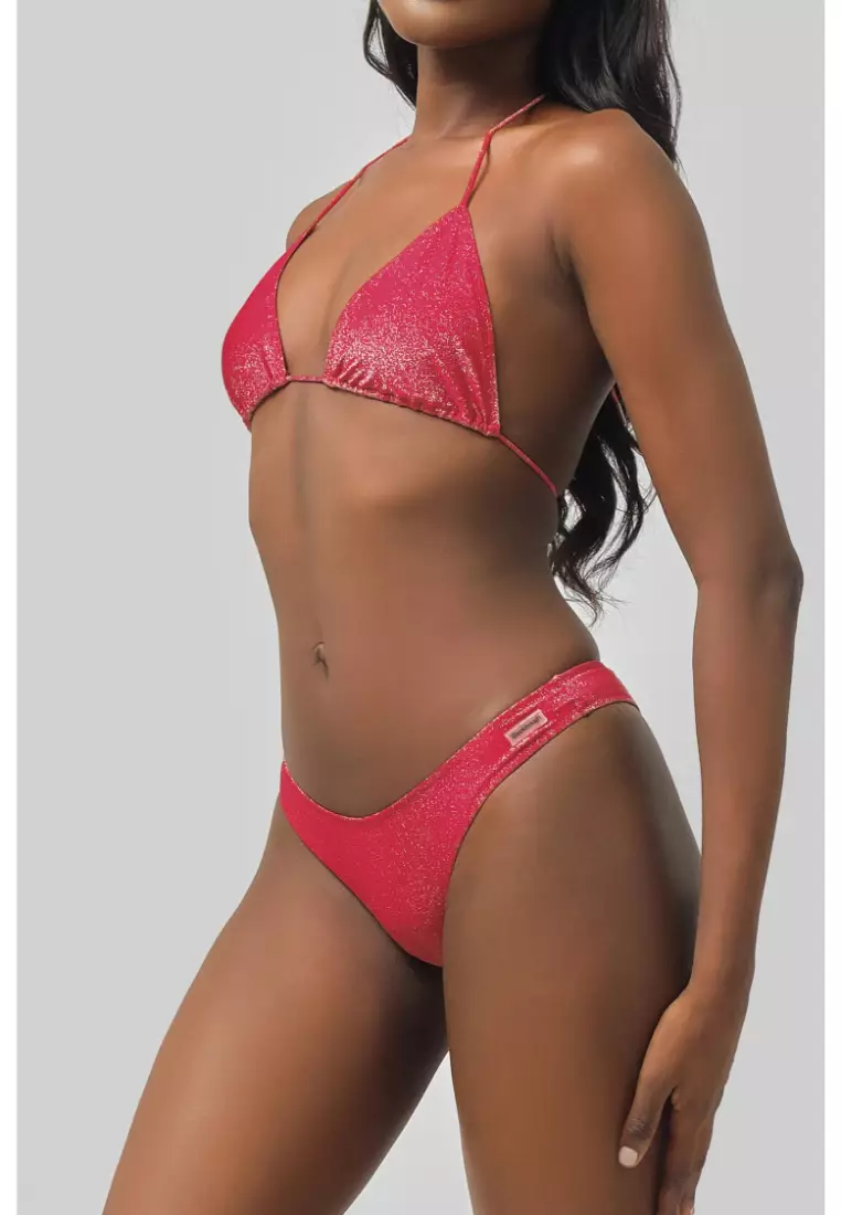 Martini High Rise Cheeky Bikini Bottoms / Ruby Shimmer