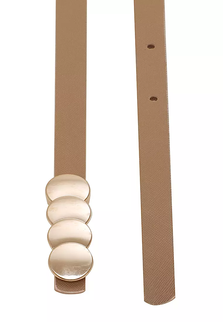 Fern Ikat Pinggang Gesper Wanita Stylish Casual Comfortable Material Leather Kulit ORIGINAL - Khaki