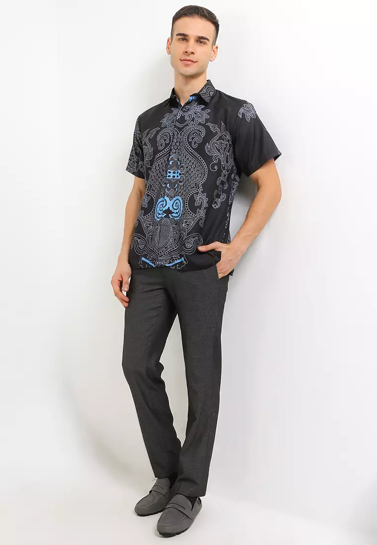 Abinawa Kemeja Batik Exclusive Premium Pria Casual Modern Lengan Pendek