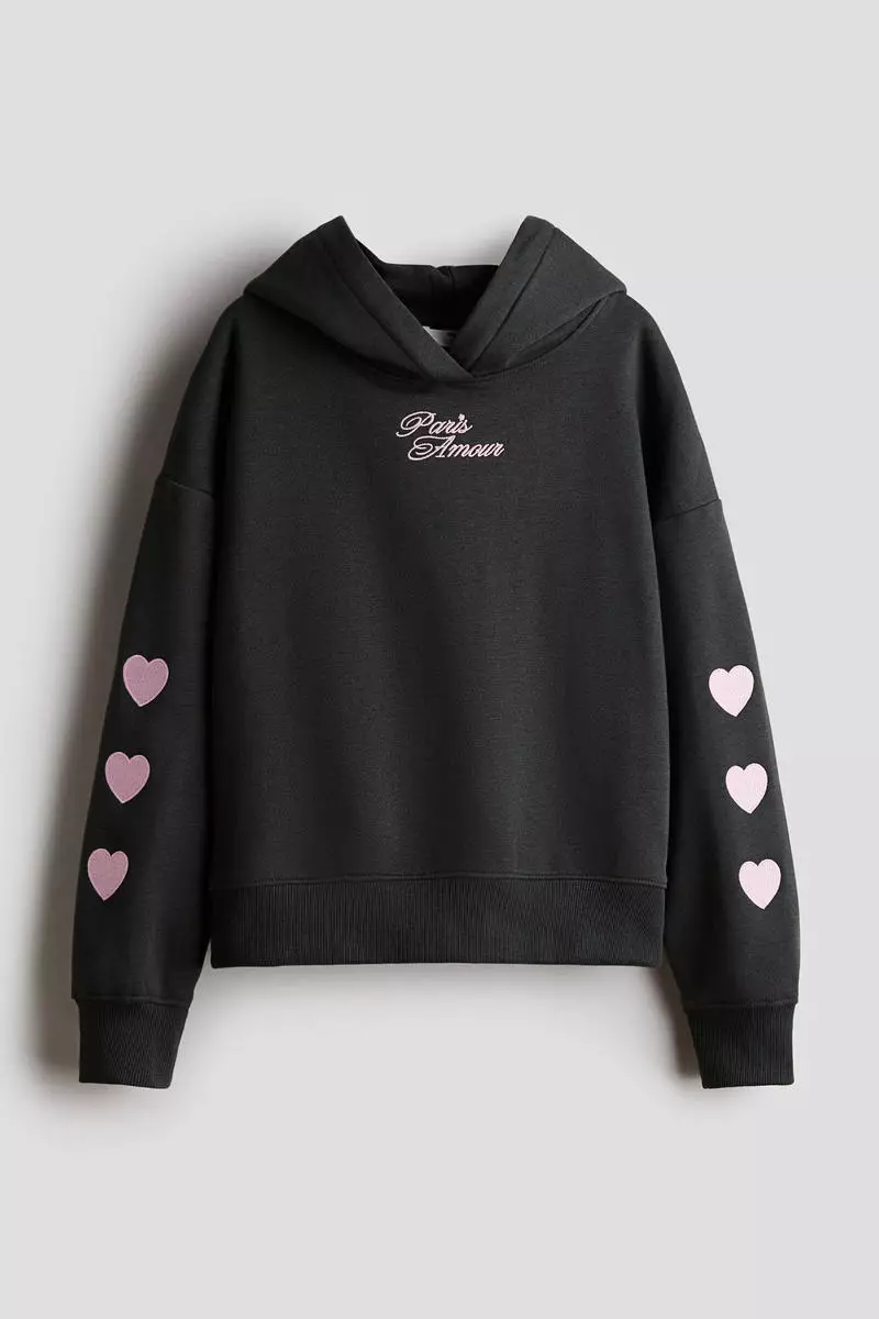 Oversized motif-detail hoodie