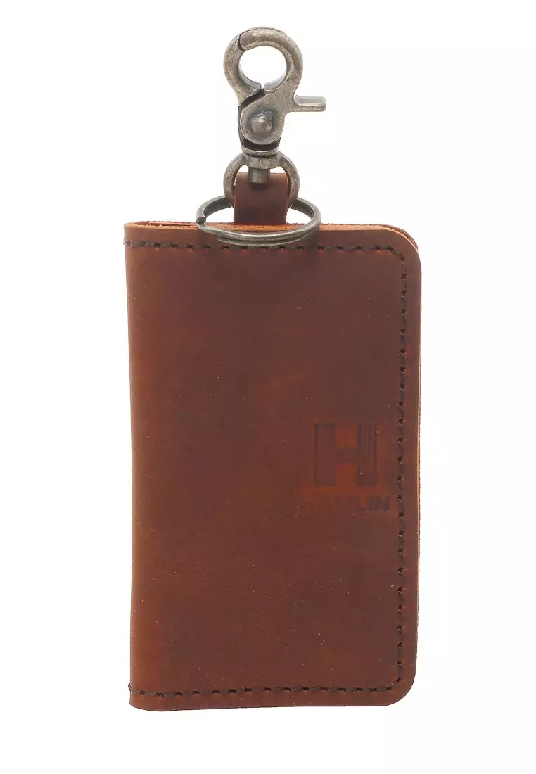 Elgreno Dompet STNK Gantungan Kunci Mobil Motor Handmade Material Genuine Leather Kulit 344 ORIGINAL - Brownch