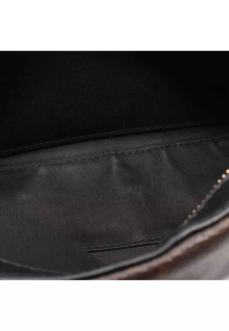 Pre-Loved Louis Vuitton Saintonge monogram Noir Shoulder bag PVC leather Brown black