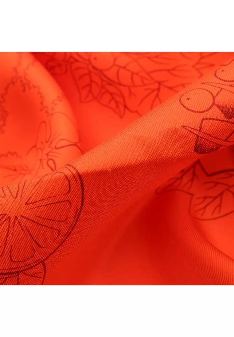 Pre-Loved Hermès carres 90 De la Citrouille a la Caleche scarf silk Orange red